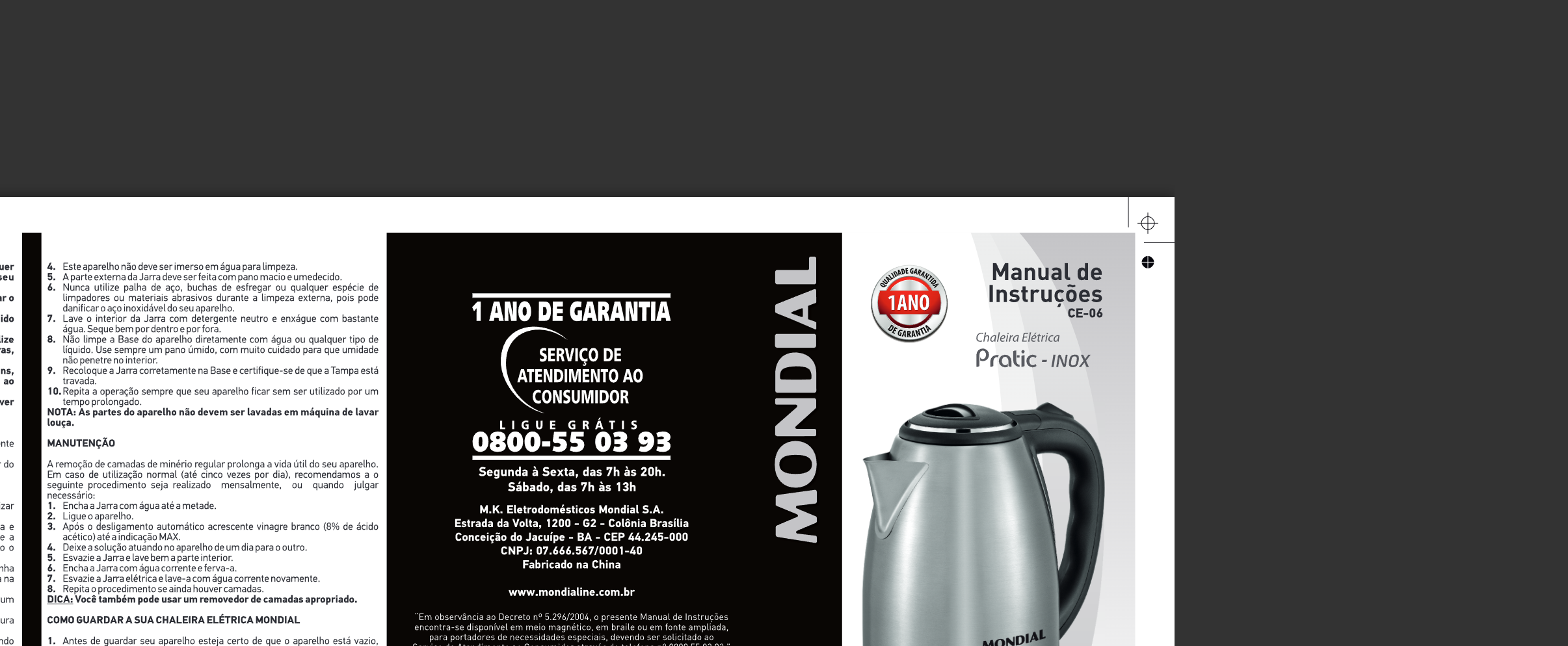 Chaleira Elétrica Mondial Pratic Inox CE-06